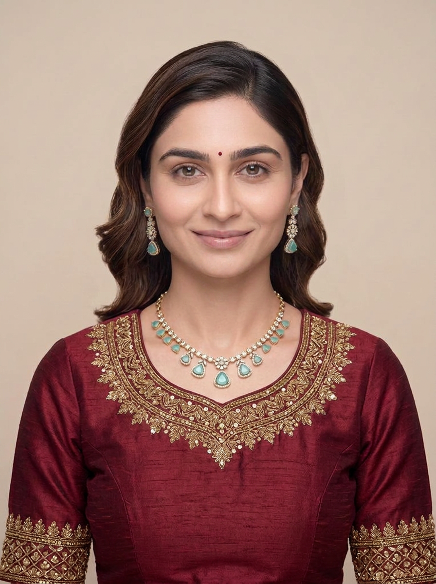 Gold Plated Necklace And Earrings Set