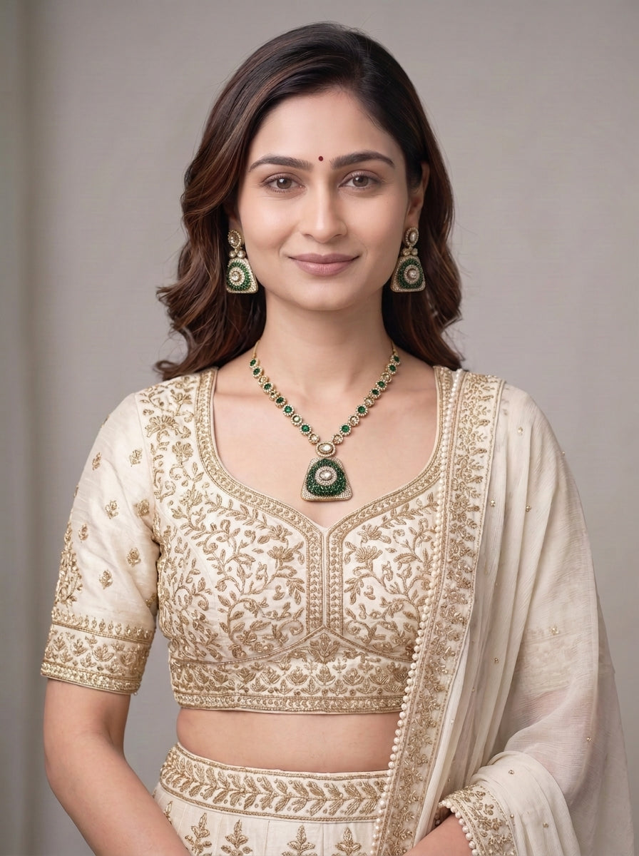 Gold Plated Necklace And Earrings Set