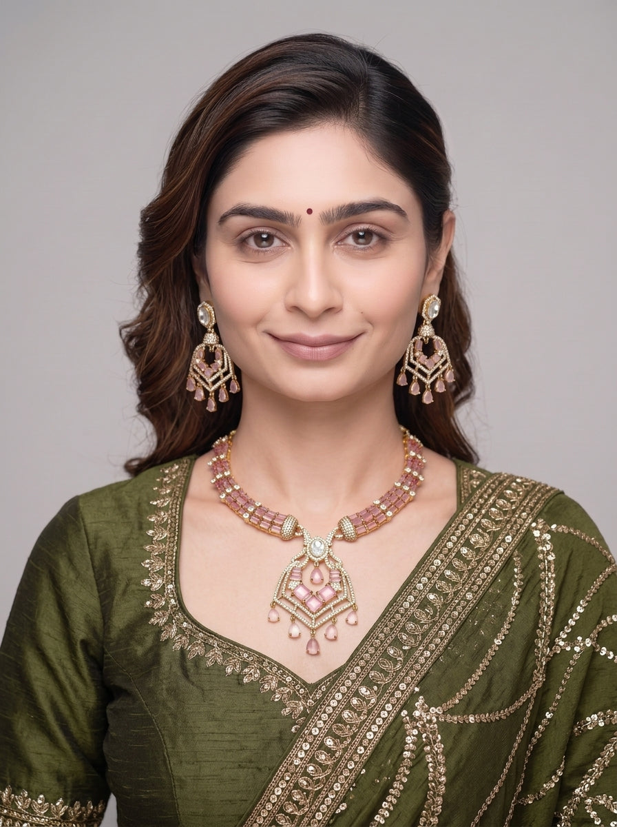 Gold Toned Metal Bridal Set