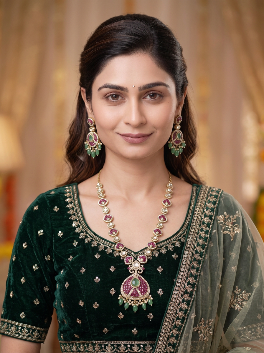 Gold Plated Necklace And Earrings Set