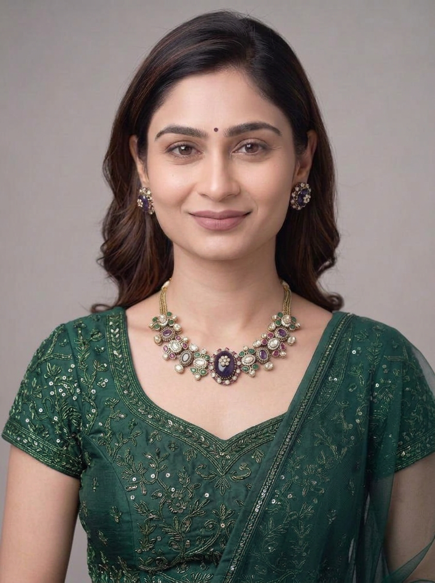 Gold Plated Necklace And Earrings Set