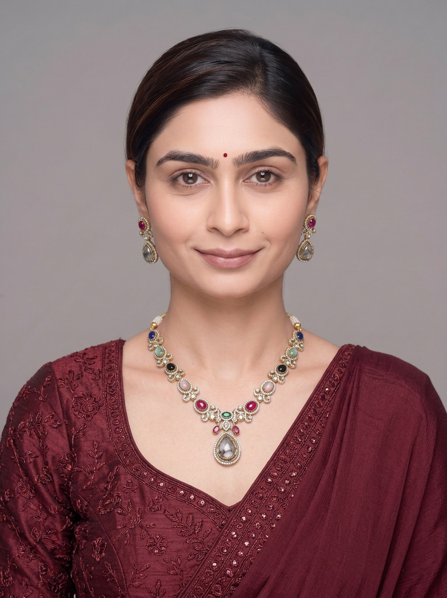 Gold Plated Necklace And Earrings Set