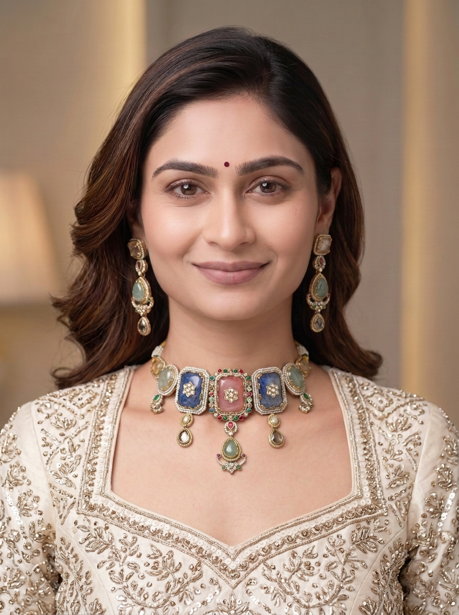 Choker Necklace And Earrings Set