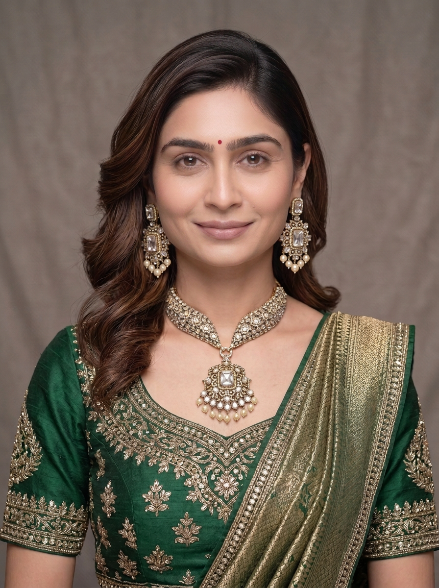 Gold Plated Necklace And Earrings Set