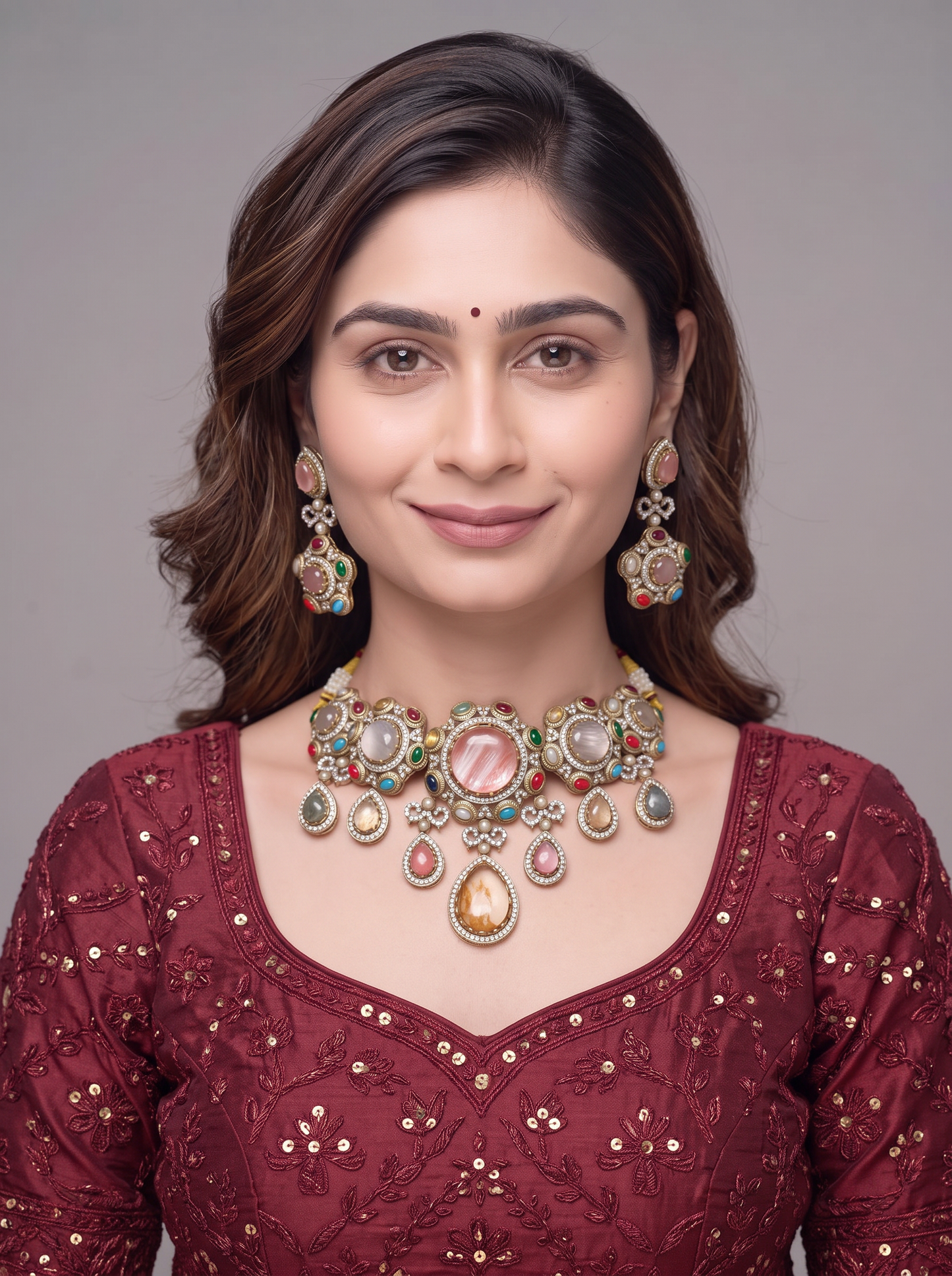 Gold Tone Ethnic Jewelry Set
