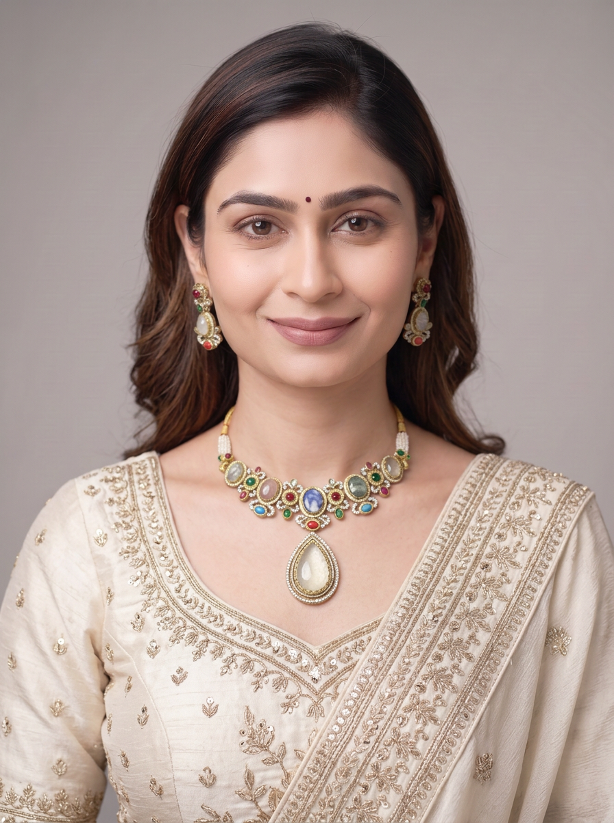 Gold Tone Necklace And Earrings