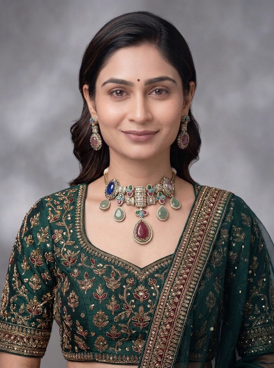 Gold Toned Necklace And Earrings Set