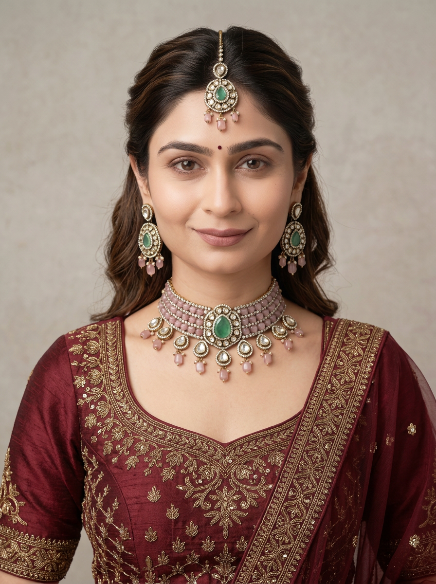 Gold-Toned Indian Ethnic Jewelry Set