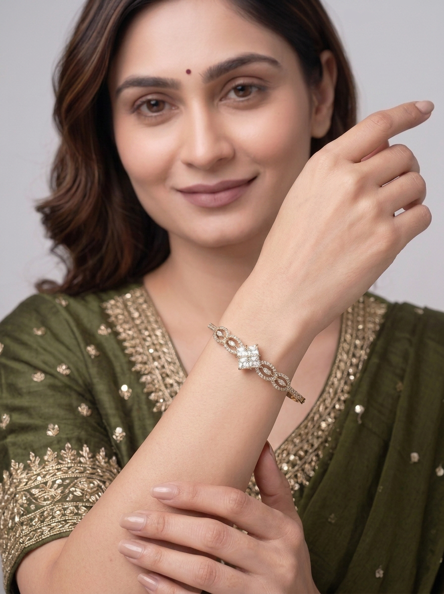Gold Toned Metal Bangle Bracelet