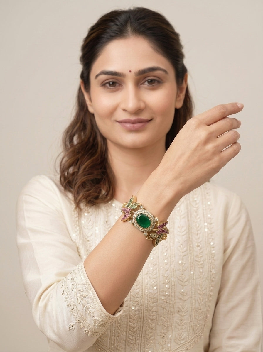 Gold Toned Metal Cuff Bracelet