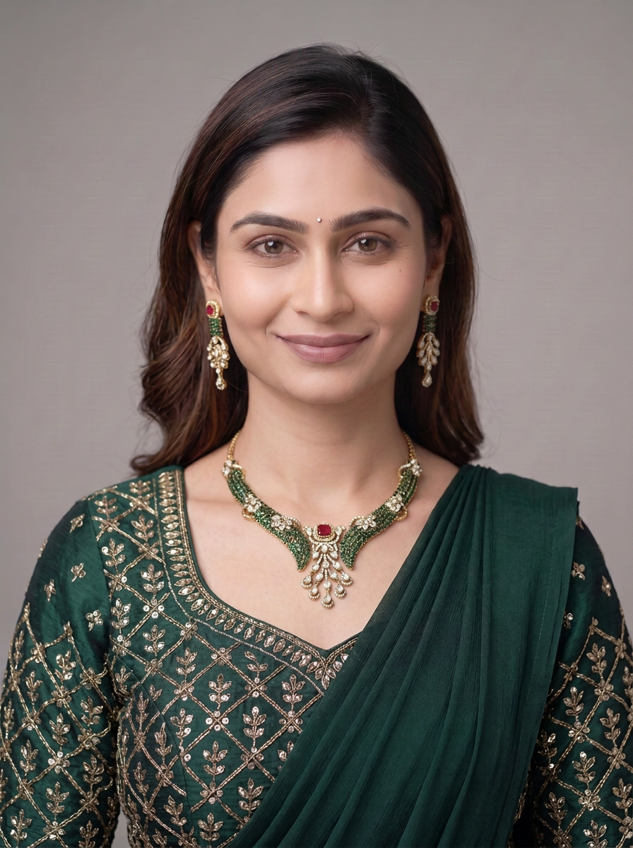 Gold Plated Necklace And Earring Set
