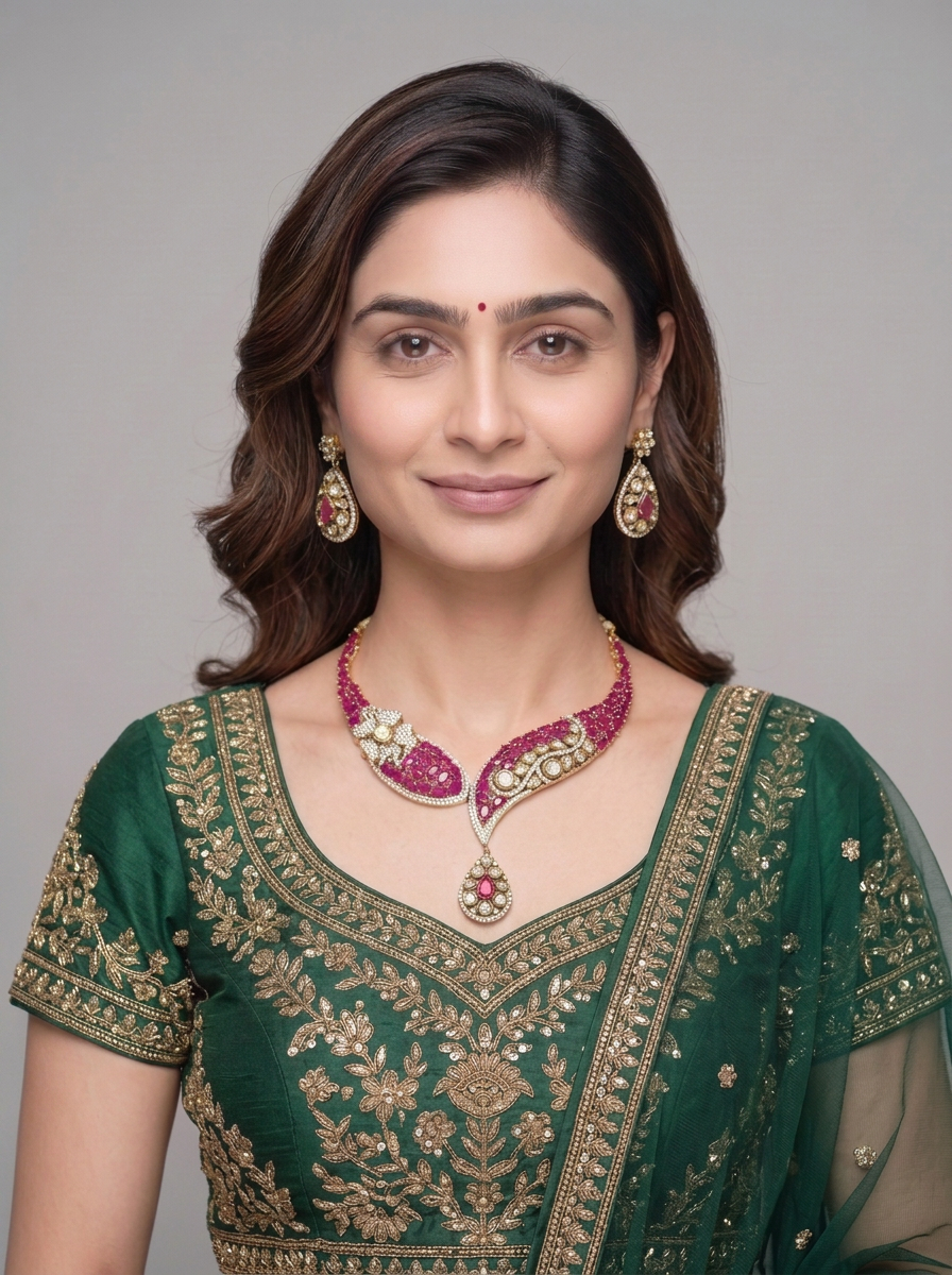 Gold Toned Necklace And Earrings