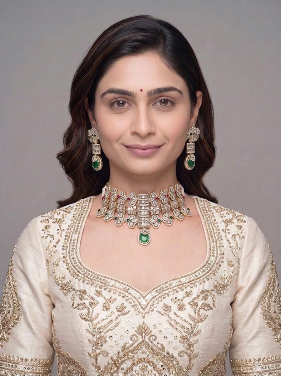 Gold Tone Necklace And Earring Set