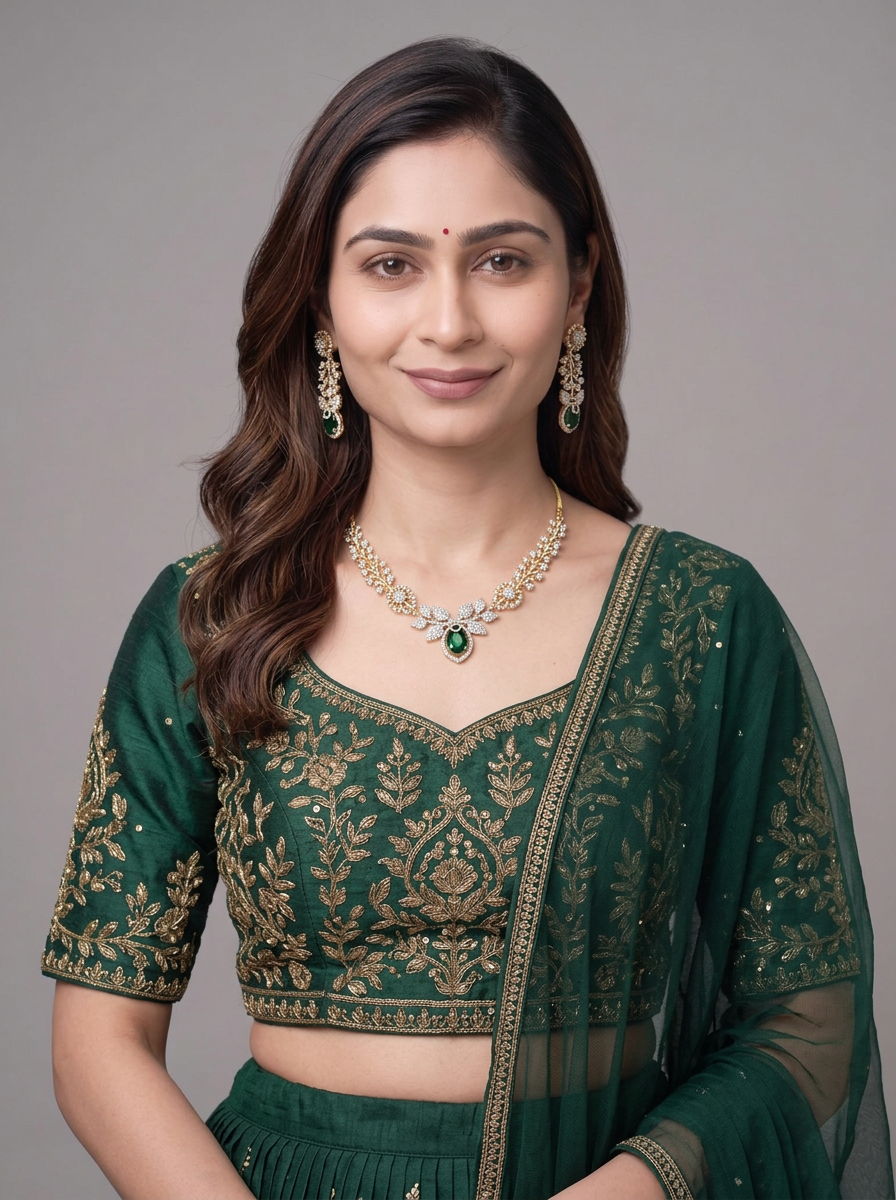 Gold Toned Necklace And Earrings Set