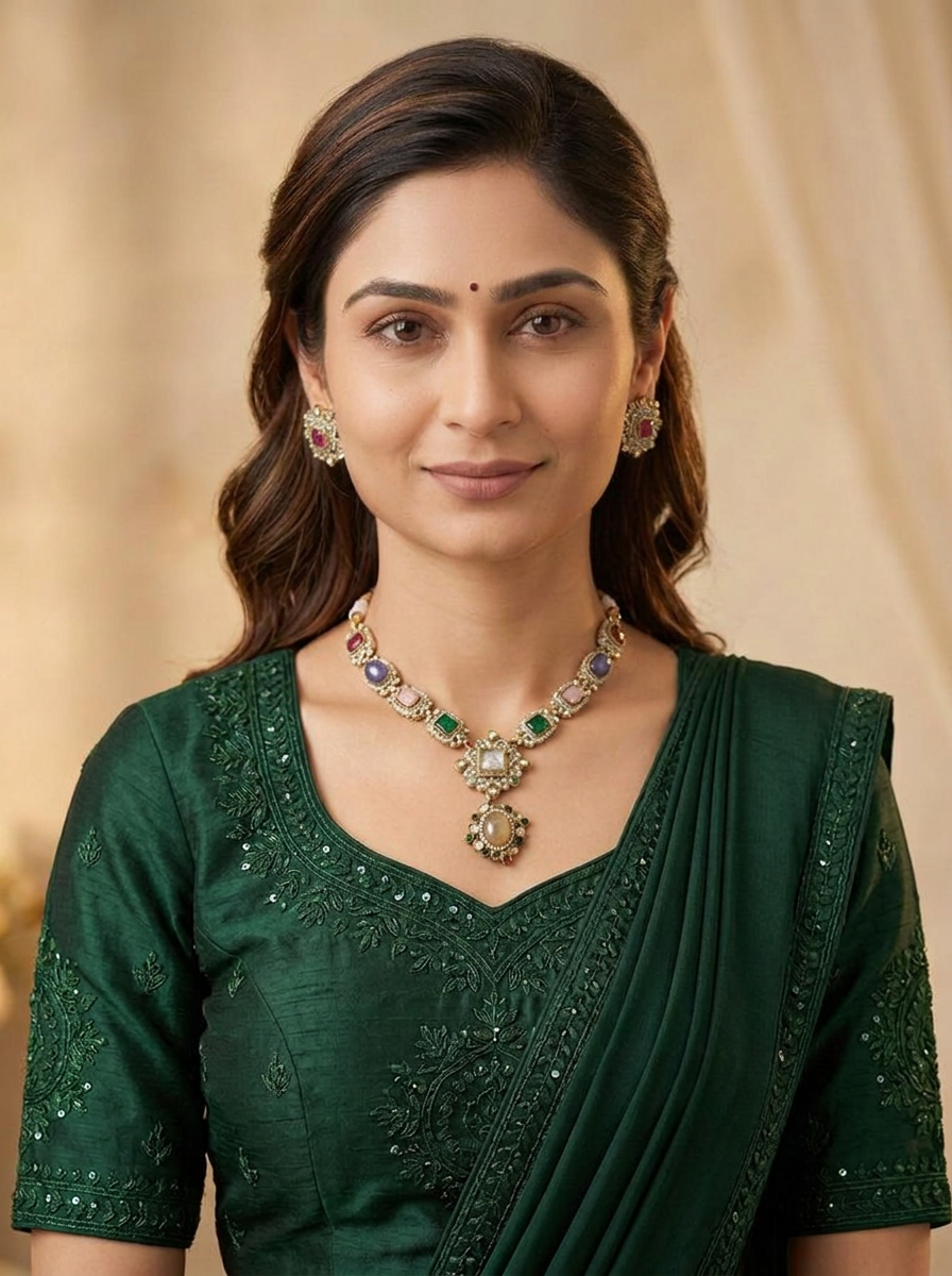 Gold Plated Necklace And Earrings
