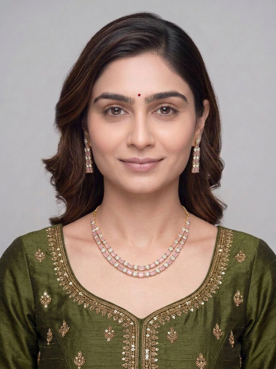Gold Tone Necklace And Earrings Set