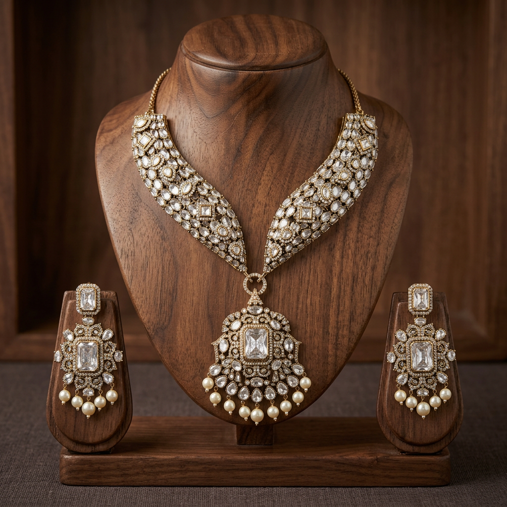Gold Plated Necklace And Earrings Set