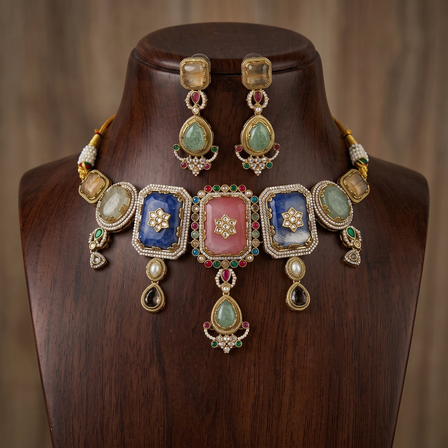 Choker Necklace And Earrings Set