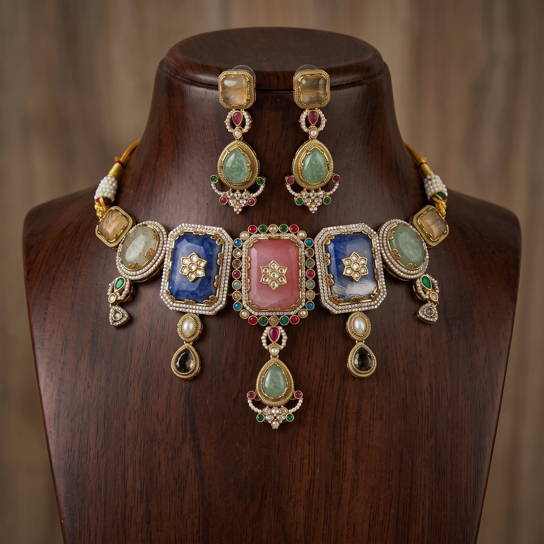 Choker Necklace And Earrings Set