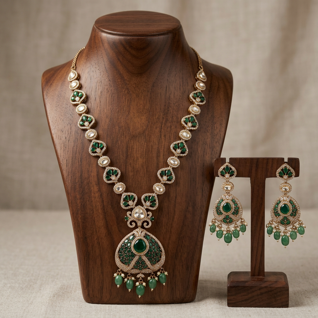 Gold Plated Necklace And Earrings Set