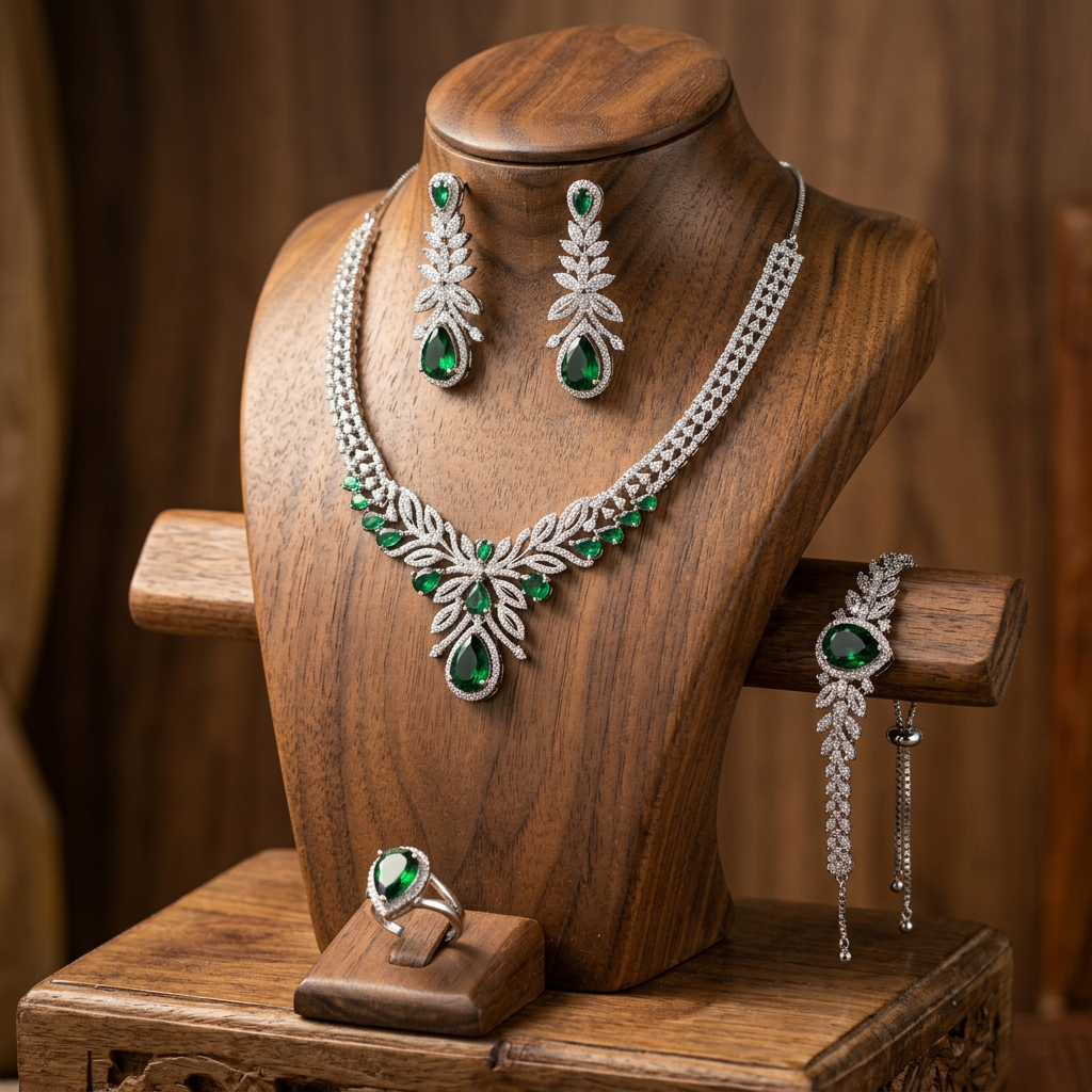Silver Colored Metal Jewelry Set