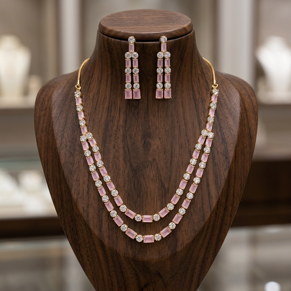 Gold Tone Necklace And Earrings Set