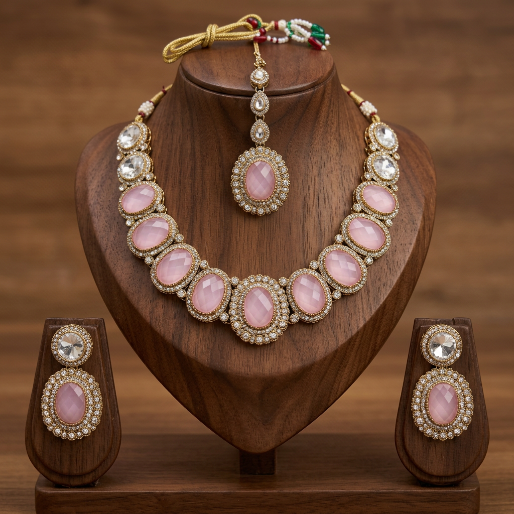 Gold Toned Metal Bridal Or Formal Set