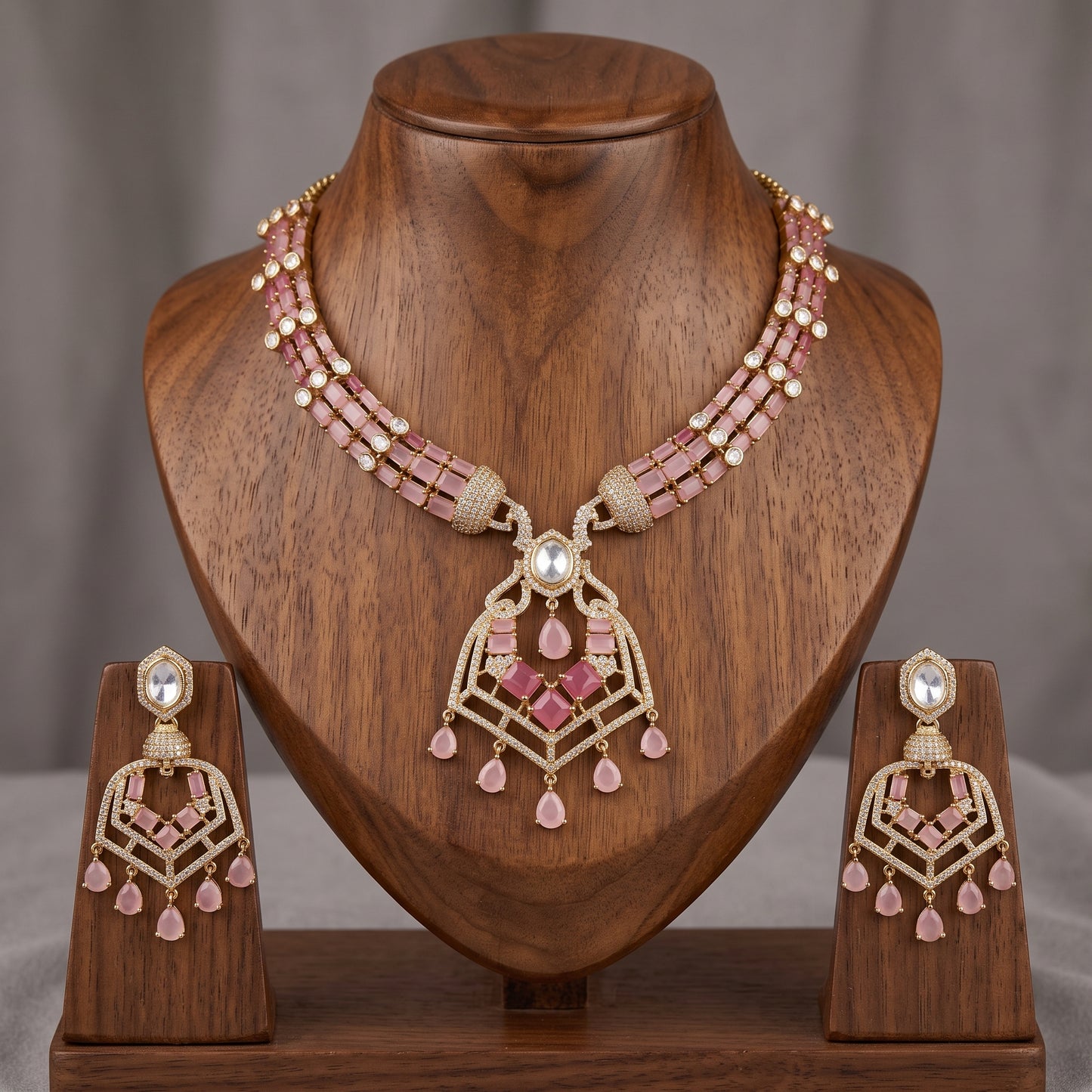 Gold Toned Metal Bridal Set