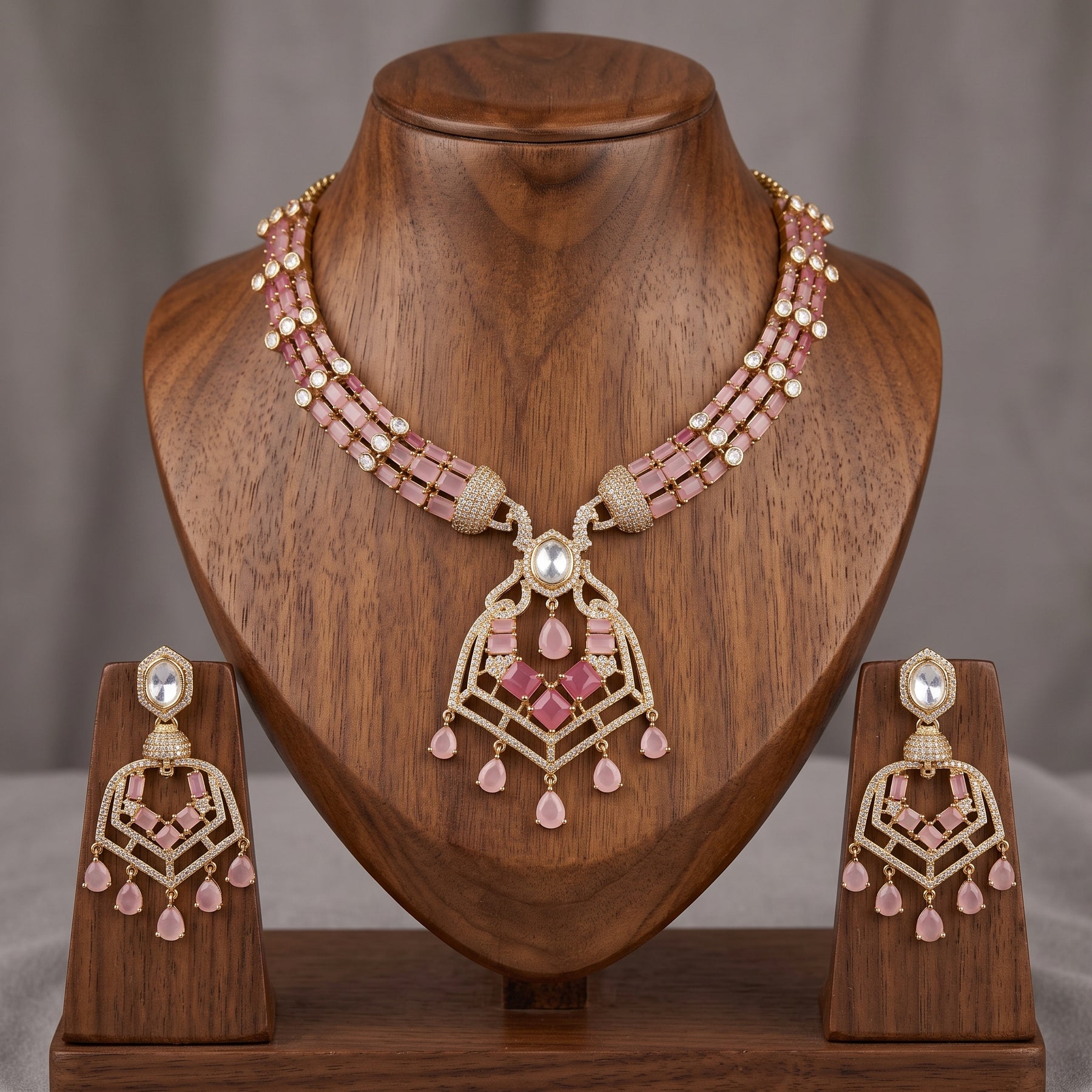 Gold Toned Metal Bridal Set