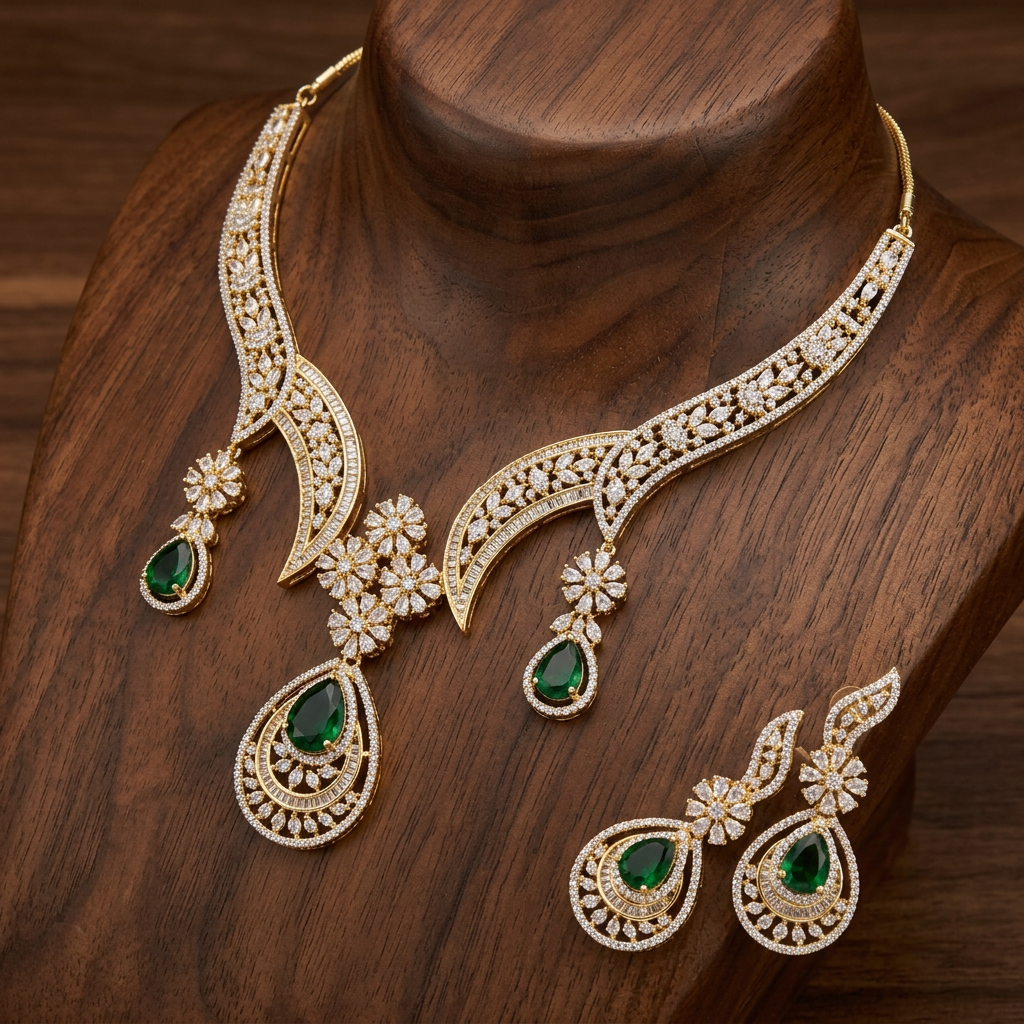 Gold Plated Bridal Jewelry Set