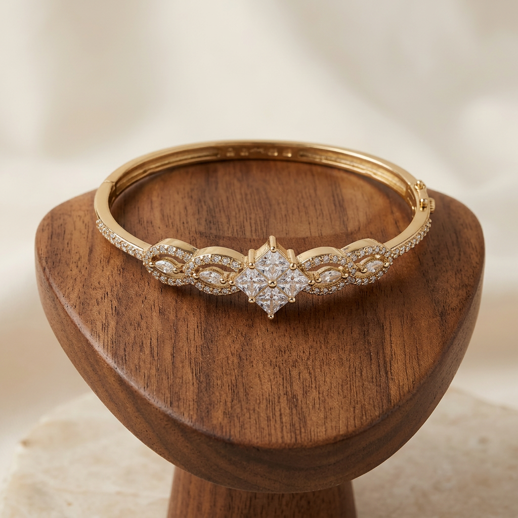 Gold Toned Metal Bangle Bracelet