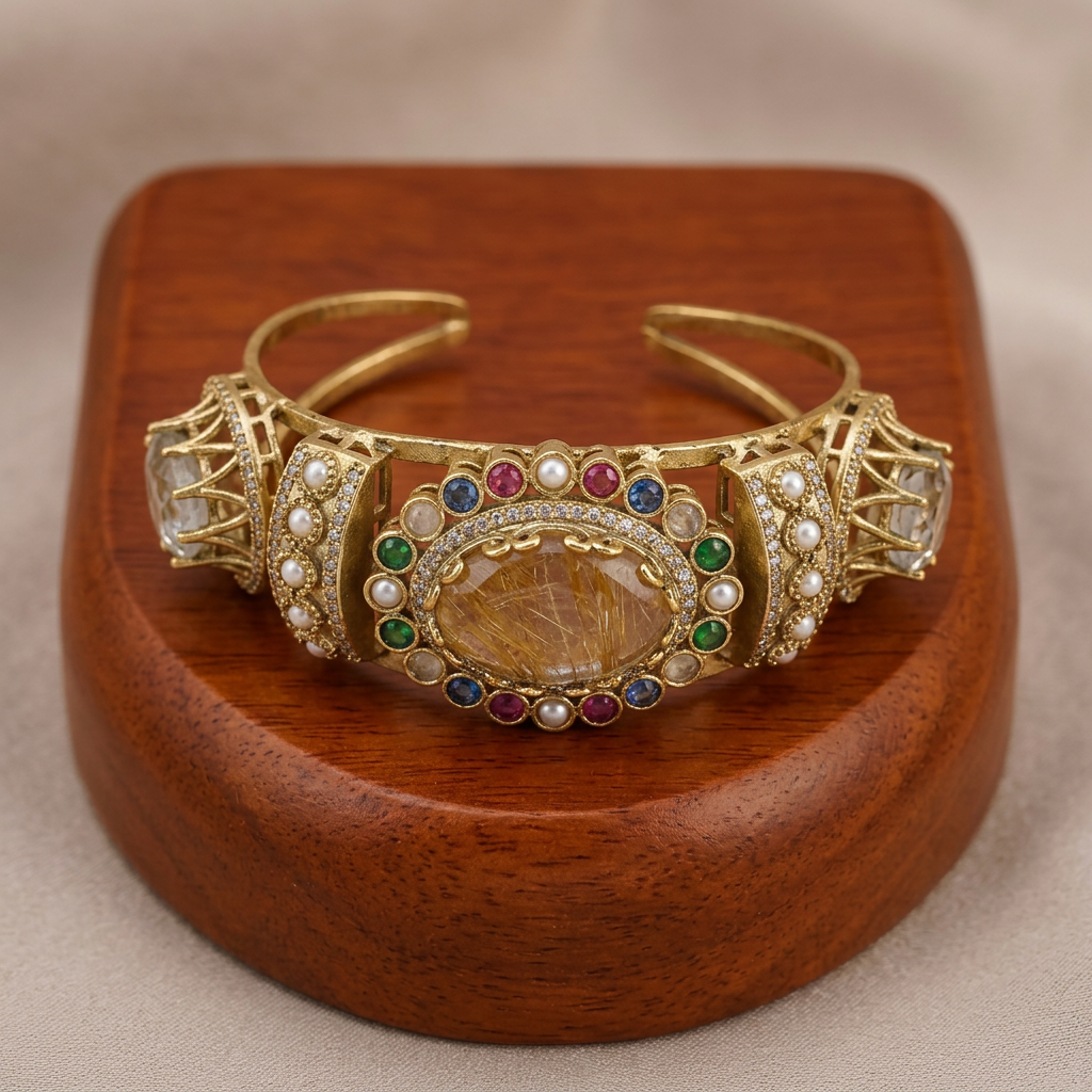 Gold Toned Metal Cuff Bracelet