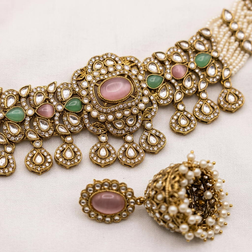 Gold Toned Bridal Set