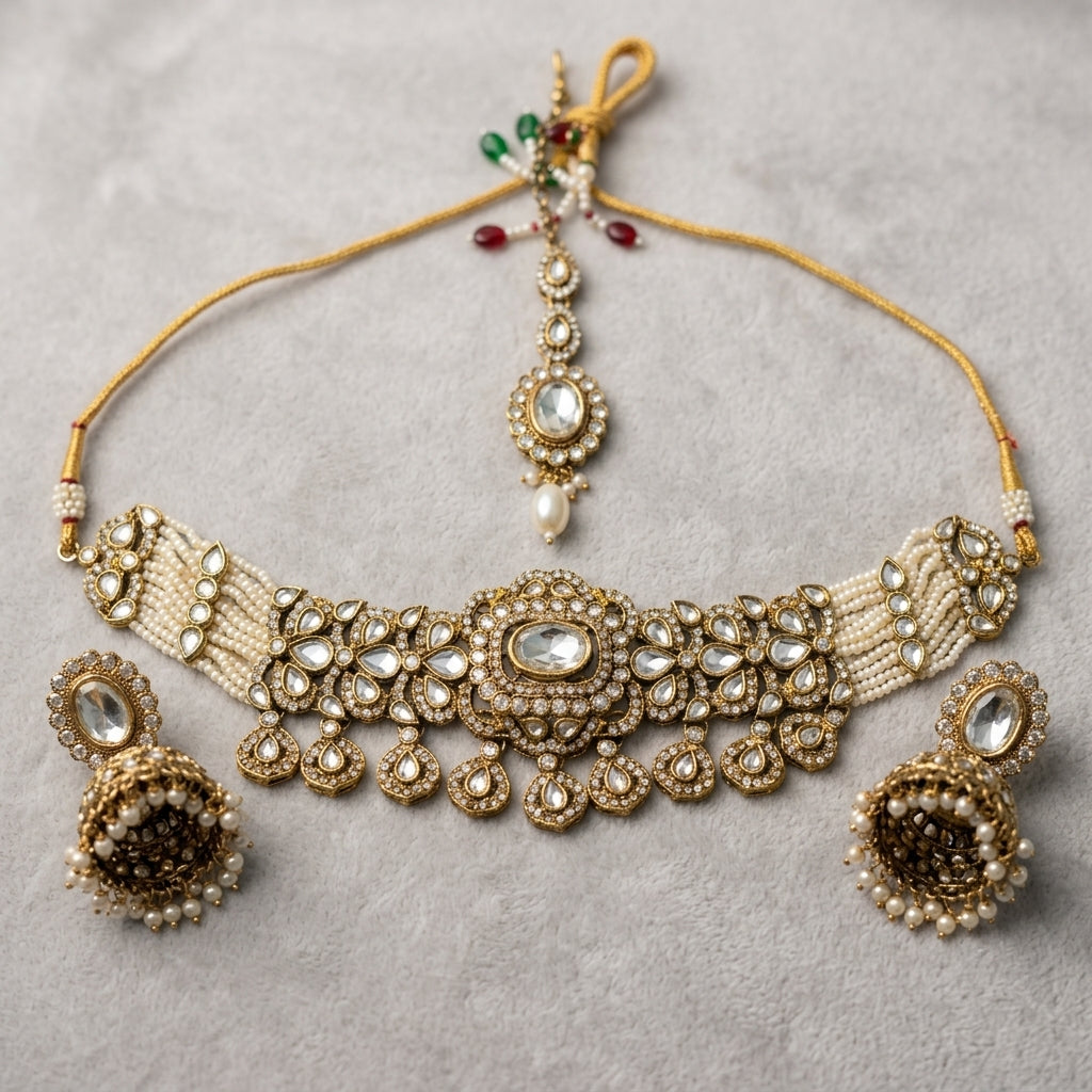 Gold Plated Bridal Jewelry Set
