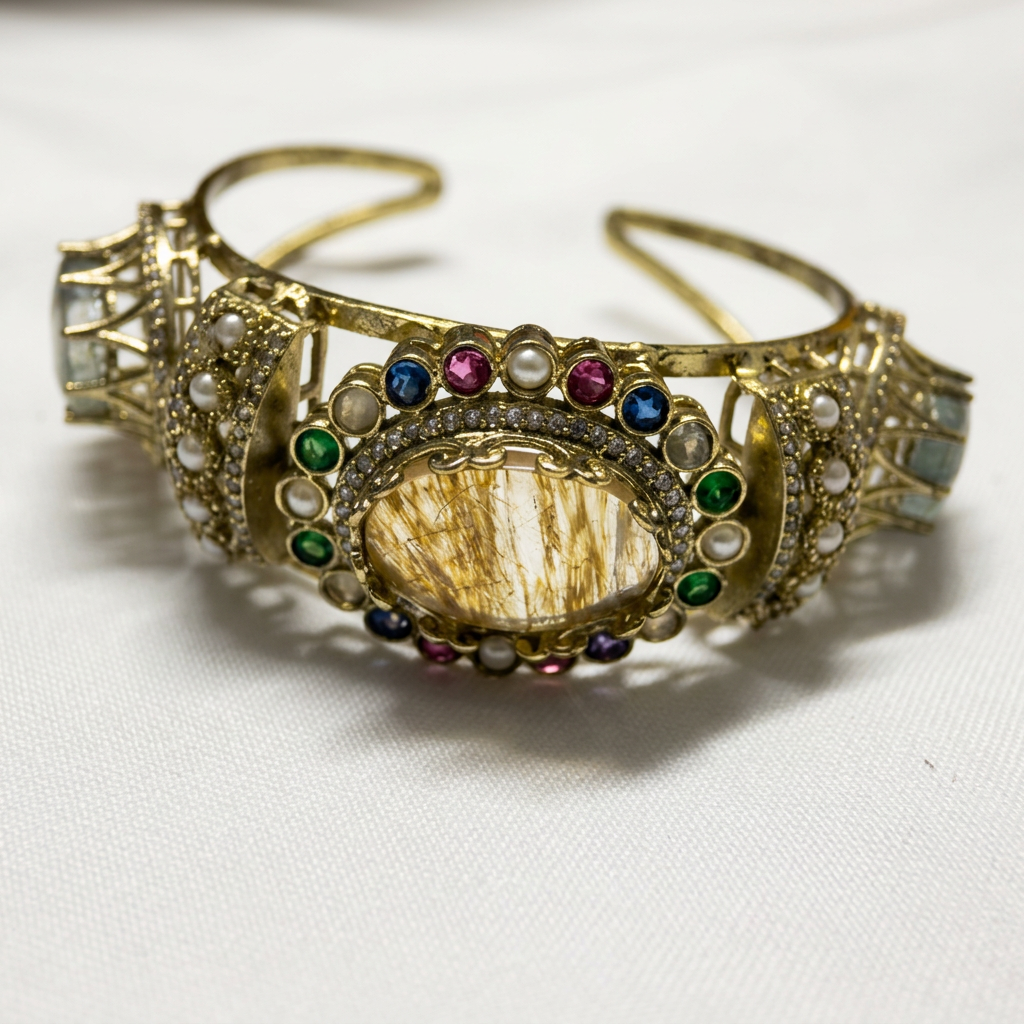 Gold Toned Metal Cuff Bracelet
