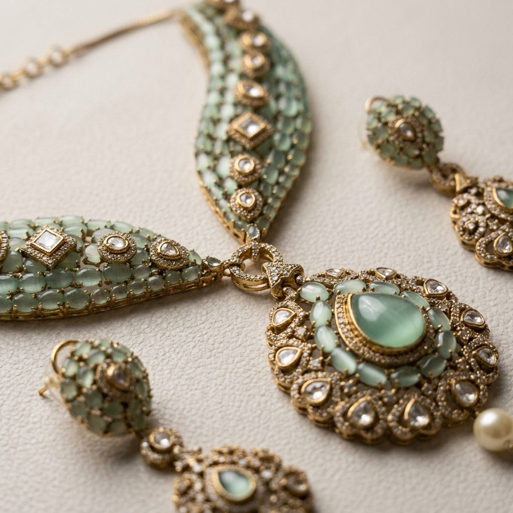 Aqua Noor Moissanite Set