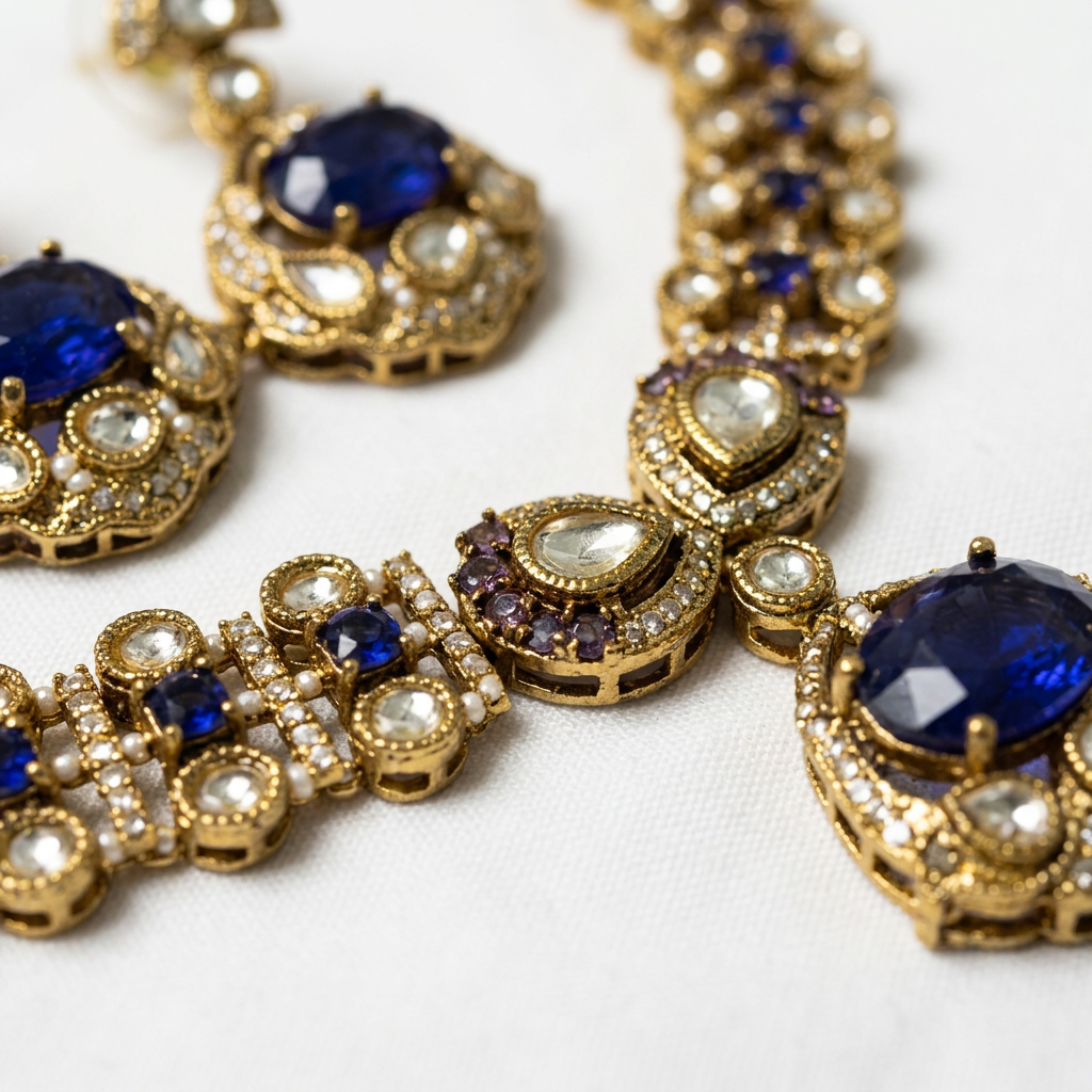 Gold Tone Necklace And Earrings Set