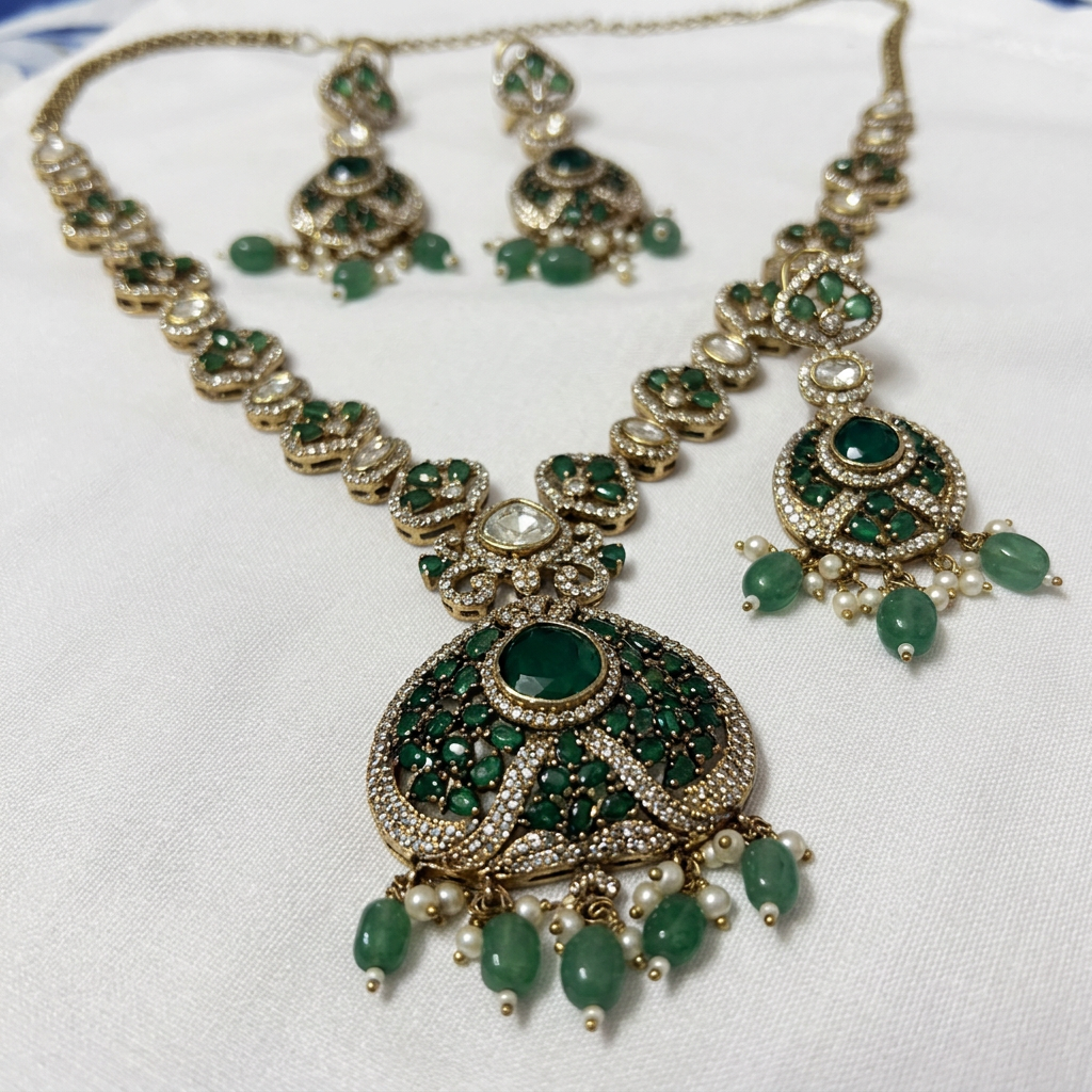Gold Plated Necklace And Earrings Set