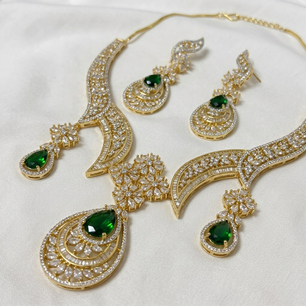 Gold Plated Bridal Jewelry Set