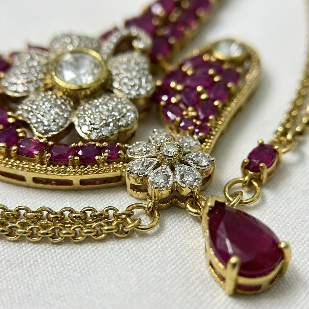 Gold Toned Necklace And Earrings