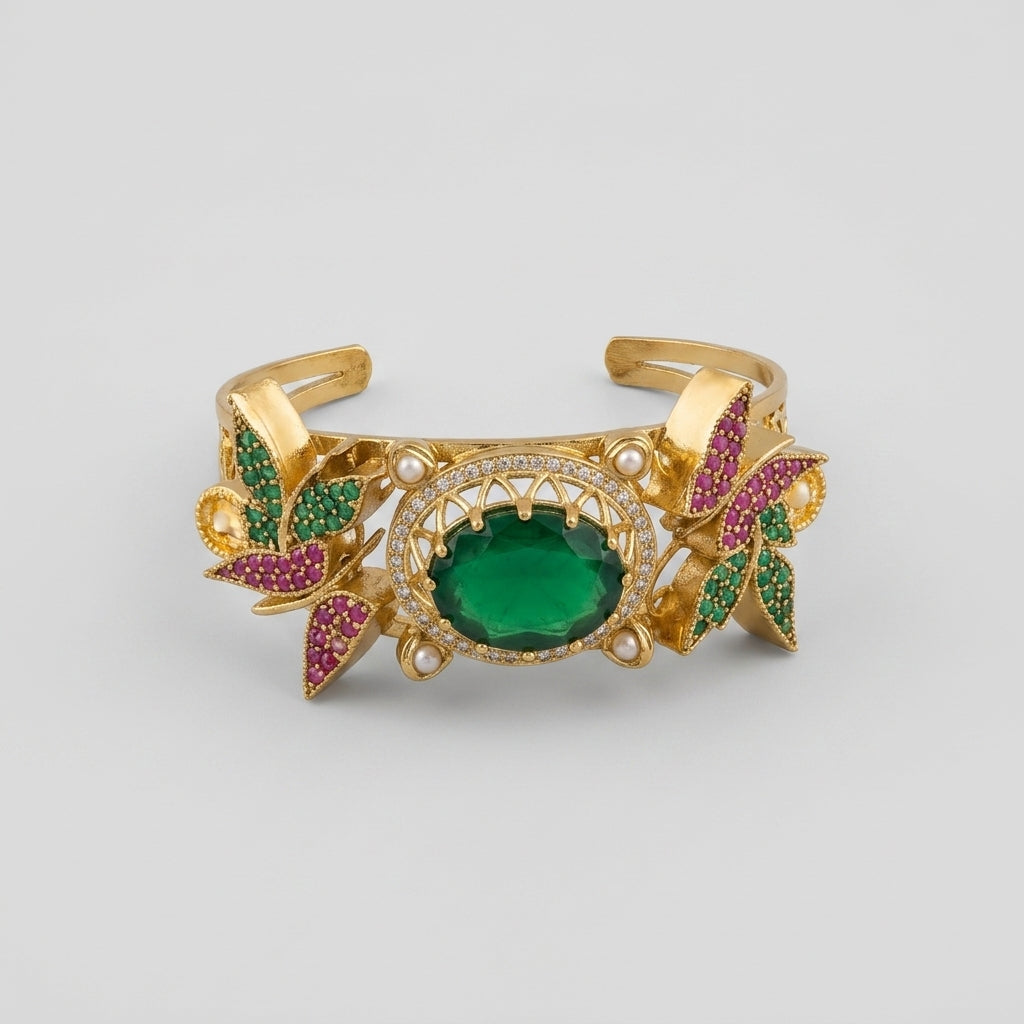 Gold Toned Metal Cuff Bracelet
