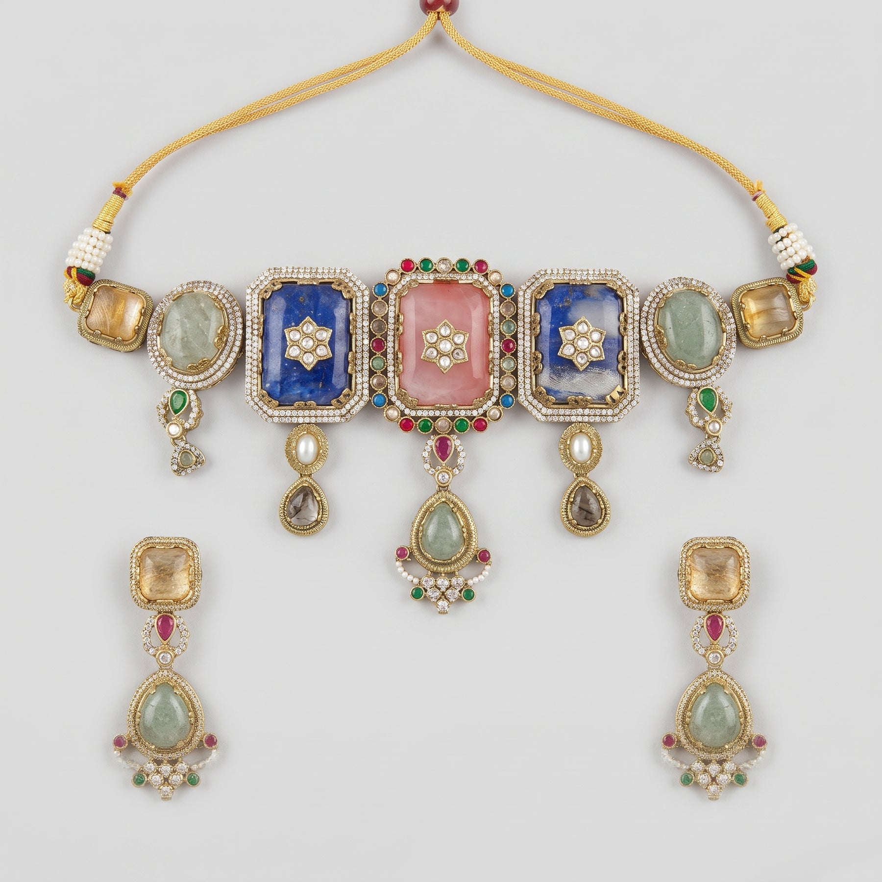 Choker Necklace And Earrings Set