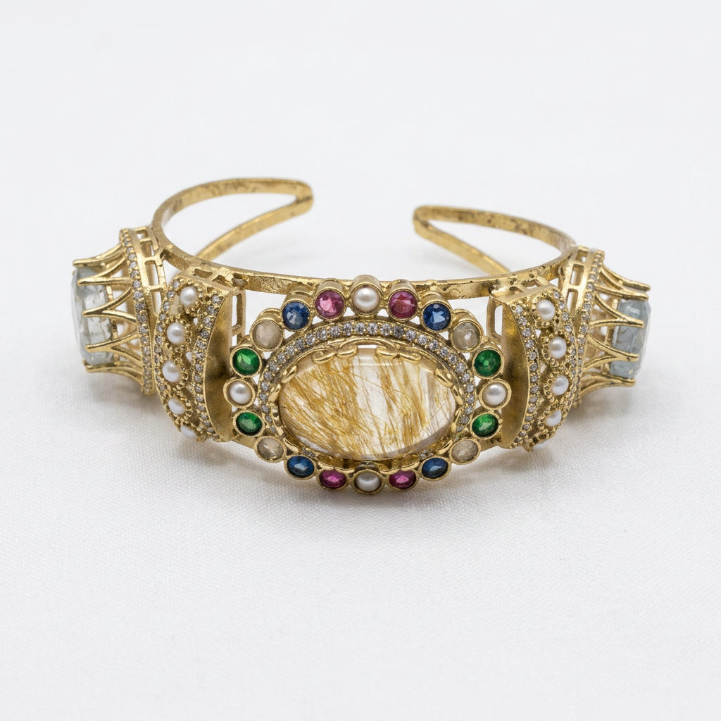 Gold Toned Metal Cuff Bracelet