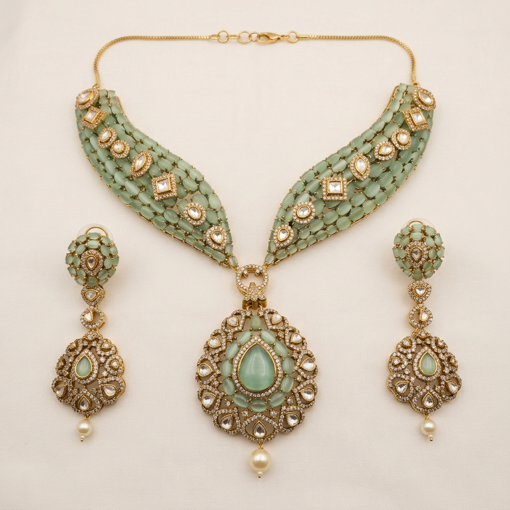 Aqua Noor Moissanite Set