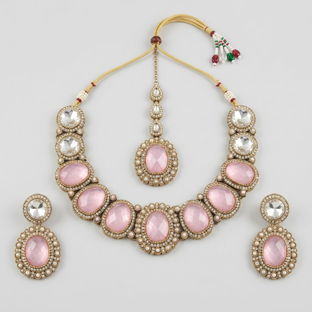 Gold Toned Metal Bridal Or Formal Set