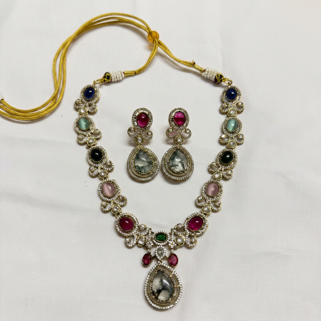 Gold Plated Necklace And Earrings Set