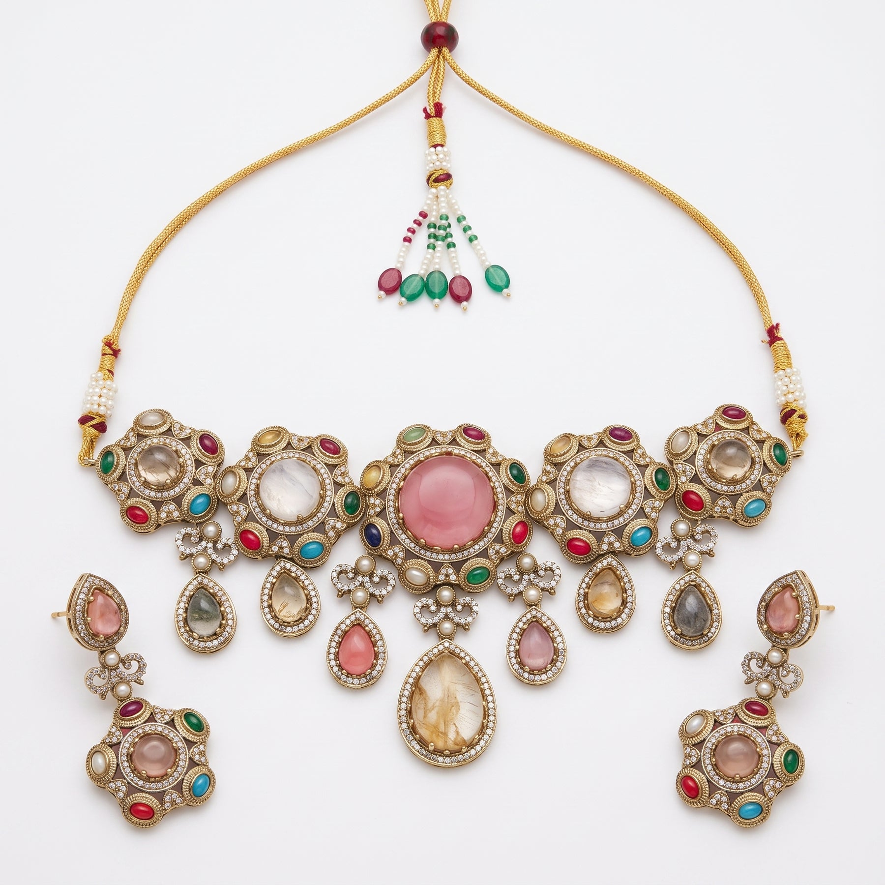 Gold Tone Ethnic Jewelry Set
