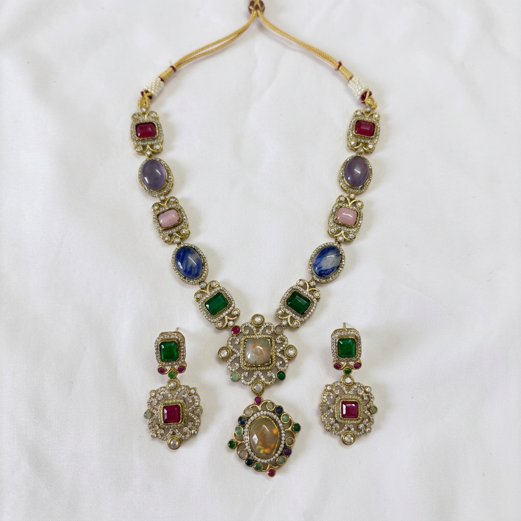 Gold Plated Necklace And Earrings