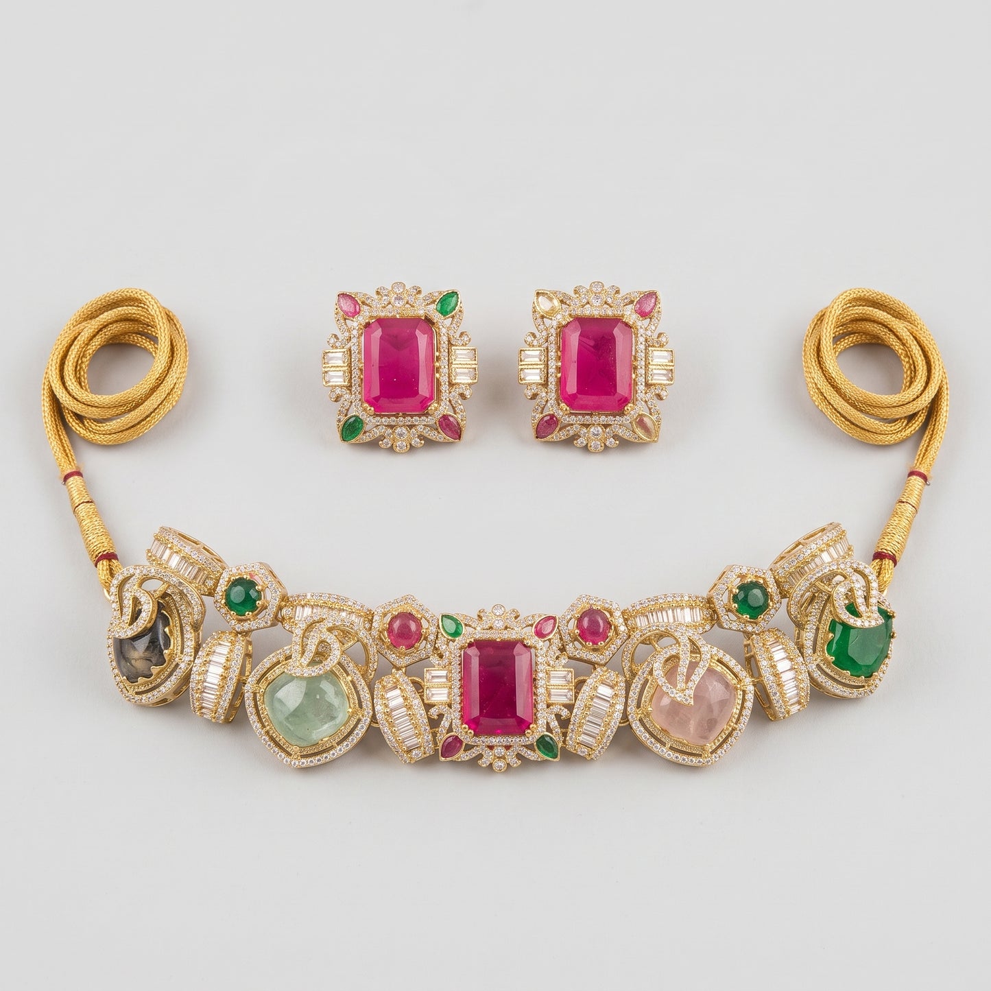 Gold Plated Necklace And Earrings Set