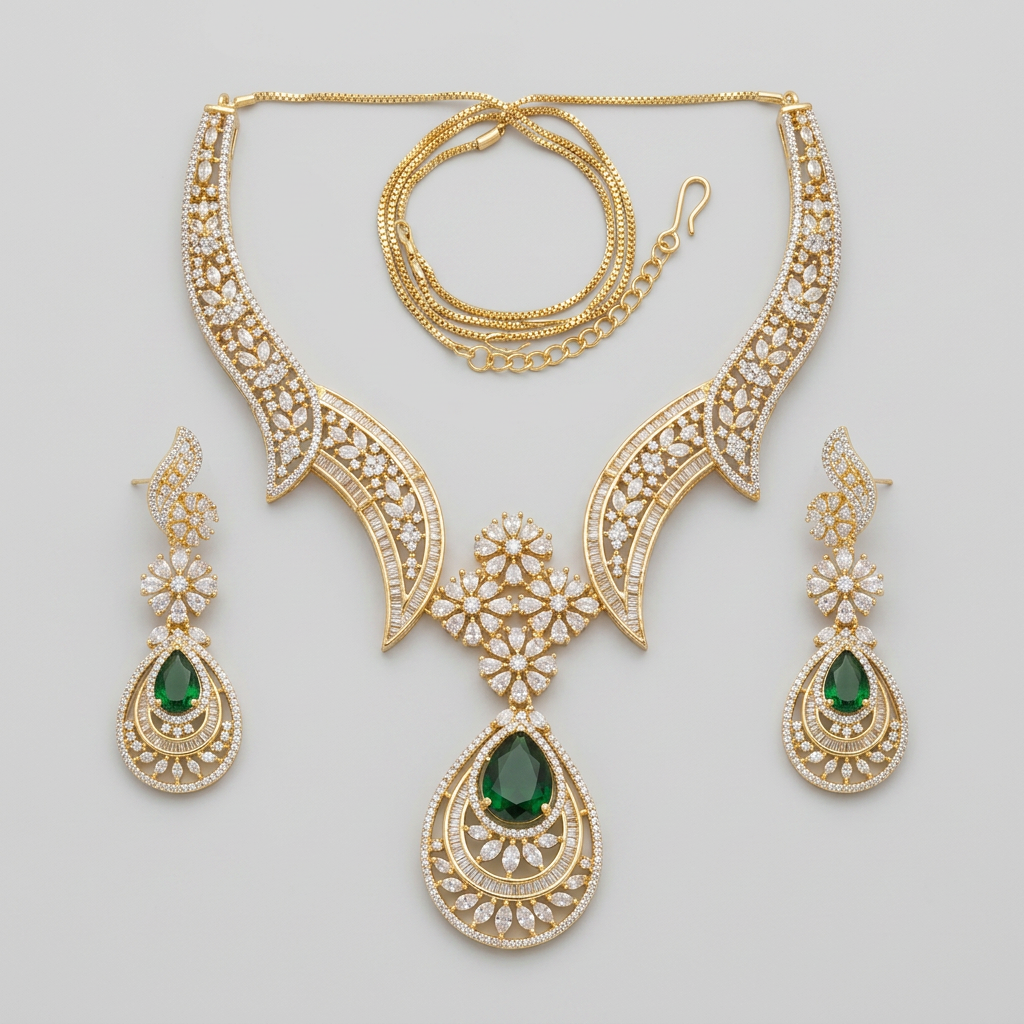 Gold Plated Bridal Jewelry Set